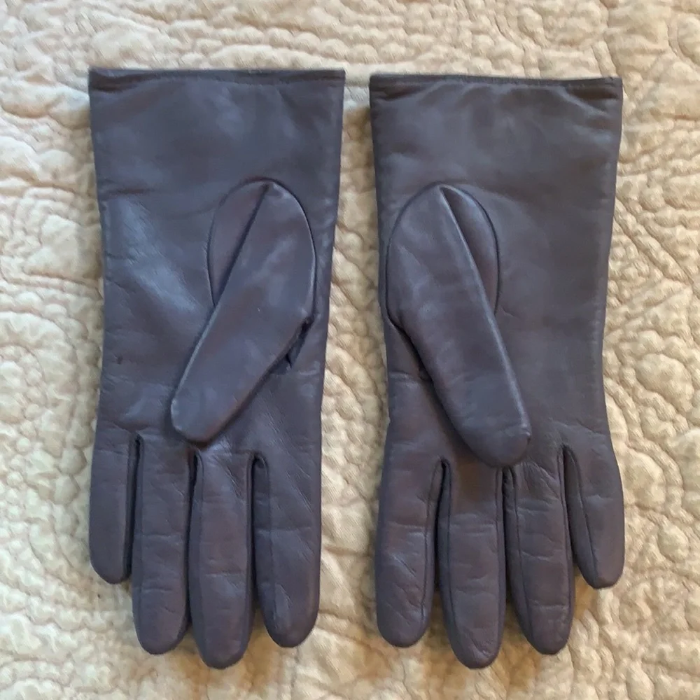 Portolano purple leather gloves, size 8